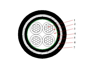 Câble NA2XBY 0.6/1 kV (AL/XLPE/STA/PVC)