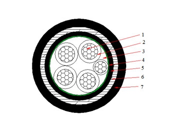 Câble NA2XBY 0.6/1 kV (AL/XLPE/STA/PVC)