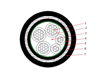 Câble NA2XBY 0.6/1 kV (AL/XLPE/STA/PVC)