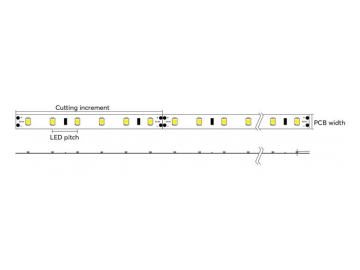 Ruban LED SMD 2835 blanc froid non étanche