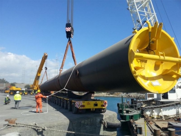 Equipement de levage pour la manutention d’un mât d’éolienne