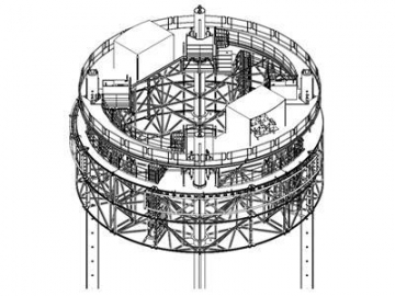 Plateforme offshore  - pour la maintenance des mâts hydrauliques