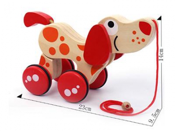 Chien à tirer en bois
