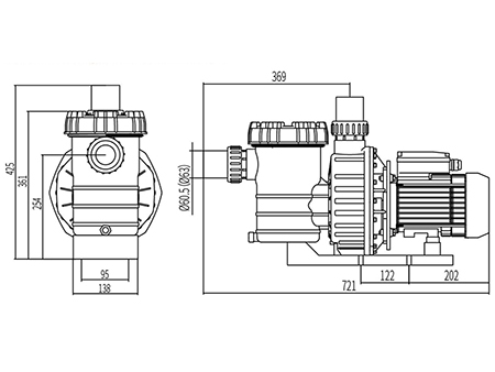 Pompe de piscine légère, Série DXD-320XM