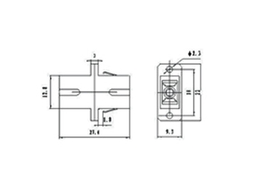 Atténuateur optique fixe / Atténuateur fixe à fibre optique, type adaptateur