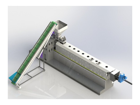 Alimentateur pour le recyclage du plastique