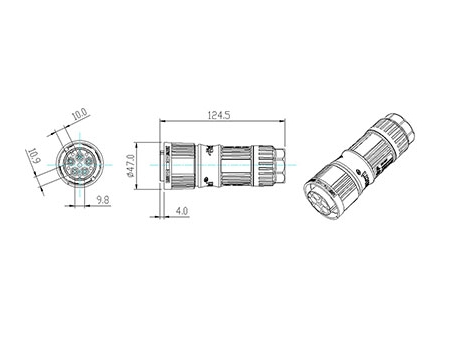 Connecteur circulaire BC02 (Cinq broches)