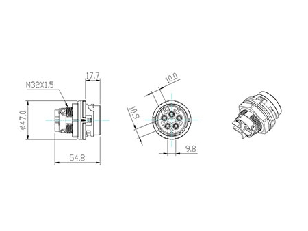 Connecteur circulaire BC02 (Cinq broches)