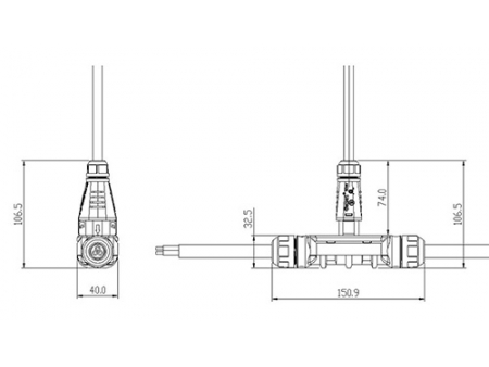 Connecteur circulaire 3 broches BC05 (pour micro onduleur)