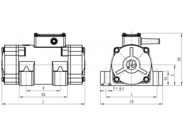 Vibrateur externe pour béton (avec un moteur électrique triphasé bipolaire)