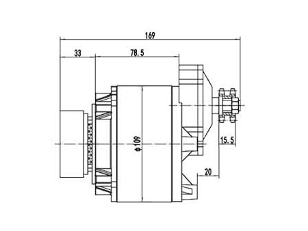 Moteur d'entraînement 450W (3500±6% RPM), moteur à balais PMDC ZD109AZ3