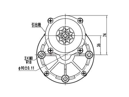 Moteur d'entraînement 450W (3500±6% RPM), moteur à balais PMDC ZD109AZ3