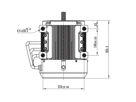 Moteur d’Entraînement de Levage 28000W, Moteur Sans Balais PMDC TR210BXF