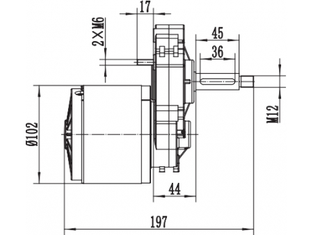 Moteur d'entraînement 250W (2000 RPM), moteur à balais PMDC ZD101AZ3