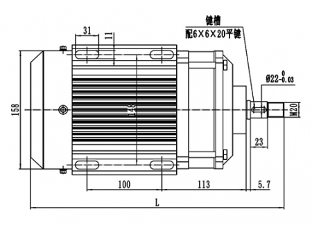 Moteur d'entraînement 1000-1200W, Moteur sans balais PMDC TF133BHF