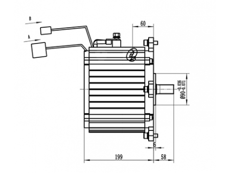 Moteur de traction 6000-11000W, Moteur sans balais PMDC TZ210BX-T