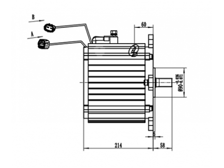 Moteur de traction 6000-11000W, Moteur sans balais PMDC TZ210BX-T