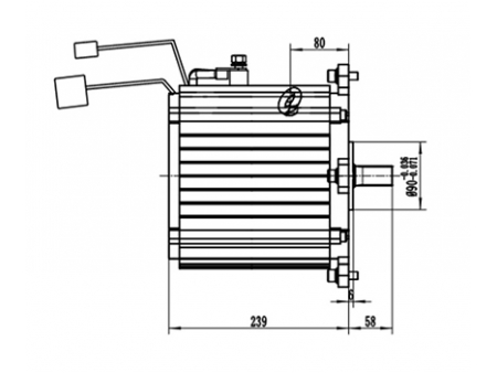 Moteur de traction 6000-11000W, Moteur sans balais PMDC TZ210BX-T