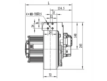 Ensemble Moteur d'Entraînement 1000W, Moteur Sans Balais PMDC TF120B-JY058A