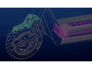 Trottinette électrique 853, 8.5 pouces, Pneu avec gomme dure en caoutchouc, Roue avant avec moteur intégré de 380W, trottinette pour transport ou déplacement urbain série 853