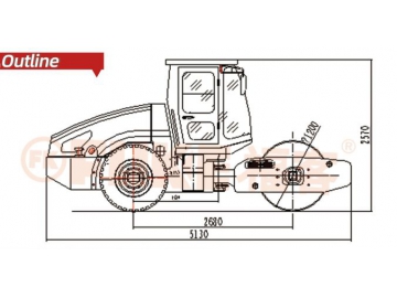 Rouleau compresseur monocylindre / Rouleau vibrant monocylindre / Compacteur monocylindre, FK-208D