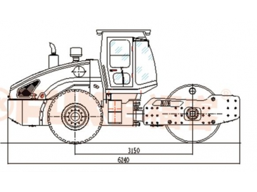 Rouleau compresseur monocylindre / Rouleau vibrant monocylindre / Compacteur monocylindre, FK-220D