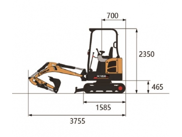 Mini-pelle / Mini-pelleteuse / Mini-excavatrice, FK18SRPRO