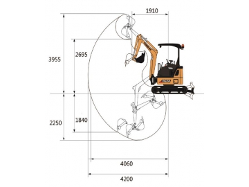 Mini-pelle / Mini-pelleteuse / Mini-excavatrice, FK22SR