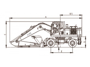 Pelle sur pneus / Pelle hydraulique sur pneus / Pelleteuse sur pneus, FK220-9L