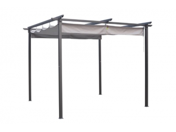 Pergola métallique avec auvent rétractable
