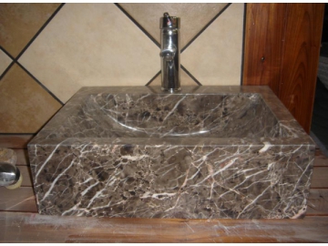 Lavabo en marbre Emperador clair