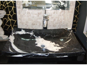 Lavabo en marbre Nero Marquina