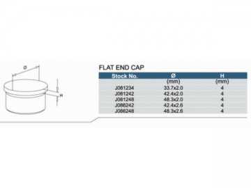 Embout plat à coller inox