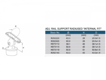 Support main courante articulé inox pour poteau