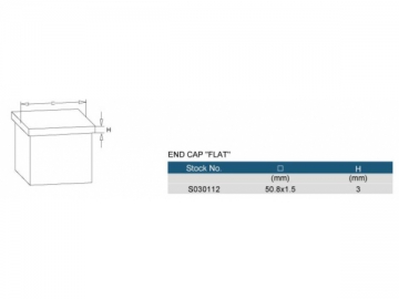 Embout plat tube carré