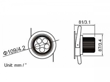 Downlight à LED 7W