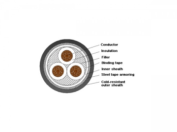 Câble d’alimentation isolé XLPE résistant au froid