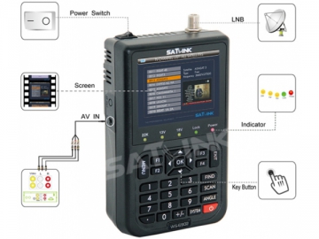 Mesureur de champ satellite numérique DVB-S avec analyseur de spectre WS6902