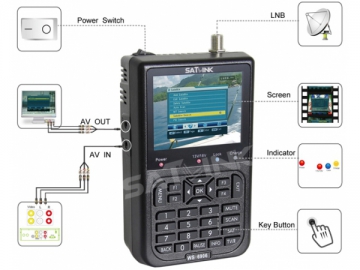 Mesureur de champ satellite numérique DVB-S avec écran LCD WS6906