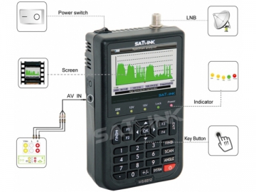 Mesureur de champ satellite numérique DVB-S2 avec analyseur de spectre WS6912