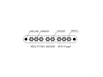 Câble plat pour ascenseurs WDZ-TYYBG (Conducteur acier)