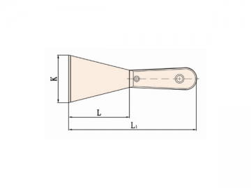 Couteau de vitrier avec manche en bois 204C