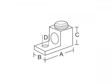 Raccord terminal trou simple