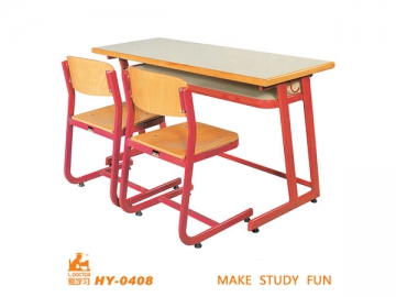 Table et chaise double pour école