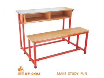 Table et chaise double pour école