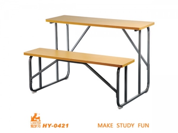 Table et chaise double pour école