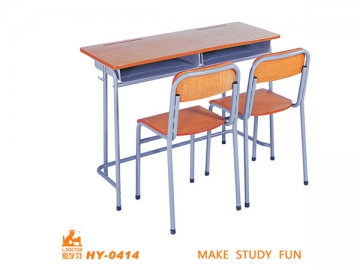 Table et chaise double pour école