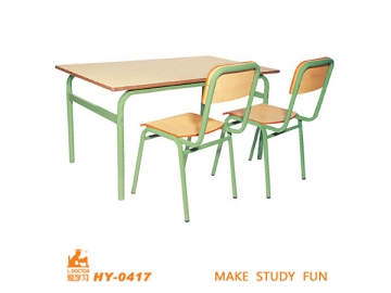 Table et chaise double pour école