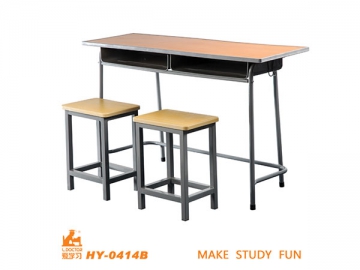 Table et chaise double pour école