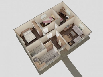 Maison à ossature métallique légère, un étage